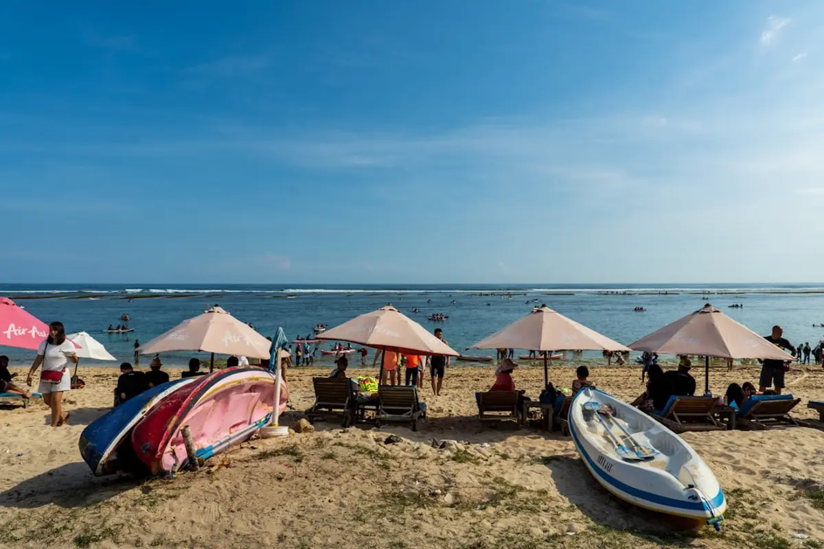 Coastal scenery at sunset over the Indonesian archipelago