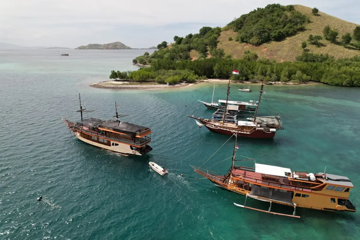 Tropical island seascape in Komodo National Park, Indonesia